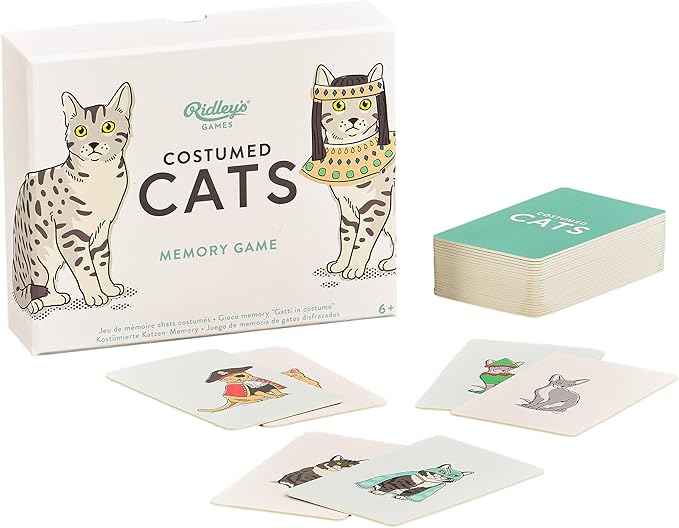 Ridley’s Costume Cats Memory Game – Includes 50 Matching Cards and Instructions – Memory Card Game Featuring Well-Dressed Cats – Fun for All Ages, Makes a Great Gift Idea