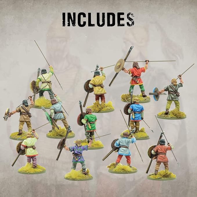 Wargames Delivered SPQR: Dacia & Sarmatia - Tribesmen with Javelins - 28mm Miniatures Wargaming - Includes 12 Warlord Resin Models, Plastic Ancient Roman Model Kit by Warlord Games