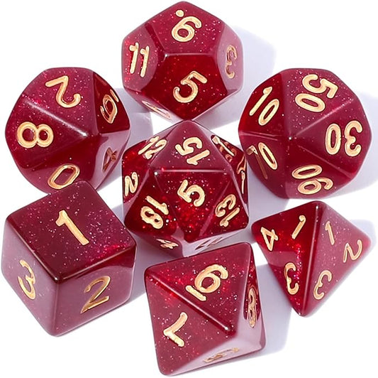 CiaraQ DND Polyhedral Dice Set with a Black Dice Bag for D&D RPG MTG Role Playing Table Games
