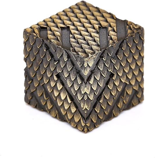 D&D Dice Set,6PCS Unique Dragon Scale Design Zinc Alloy Dice for Dungeons and Dragons, Board Game MTG DND Yahtzee(Ls-Bronze)