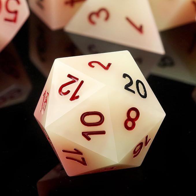 Haxtec DND Dice Set Sharp Edge Resin Dice with Dice Case Red Black D&D Dice Set for TTRPGs Dungeons and Dragons Gifts 16mm