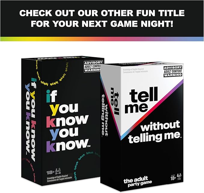 Spin Master Games, Tell Me Without Telling Me, The Viral Adult Party Game for Bachelorette Parties, College, Birthdays, Friendsgiving, 2-10 Players, for Ages 18 & Up