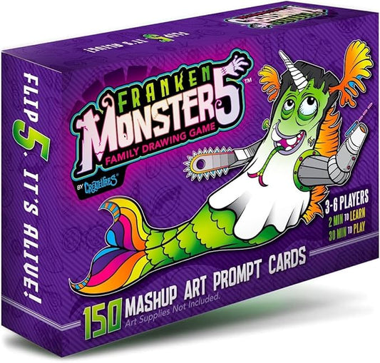 Frankenstein Monsters Drawing Game for Creative Family Fun! Art Prompts 150 Cards to Doodle Monster Mashup Artwork! Gift for Artists Kids, Teens to Boost Imagination Play & Creativity!