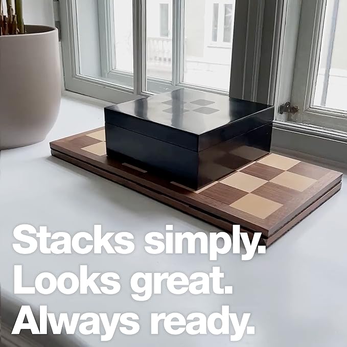 TEMPEST Zagreb 1959 Chess Ensemble (Without Clock) :: Wooden Chess Set + Hardwood Portable Chess Board + Weatherproof Carry-All Bag + Lacquer Storage Box + Scorebook