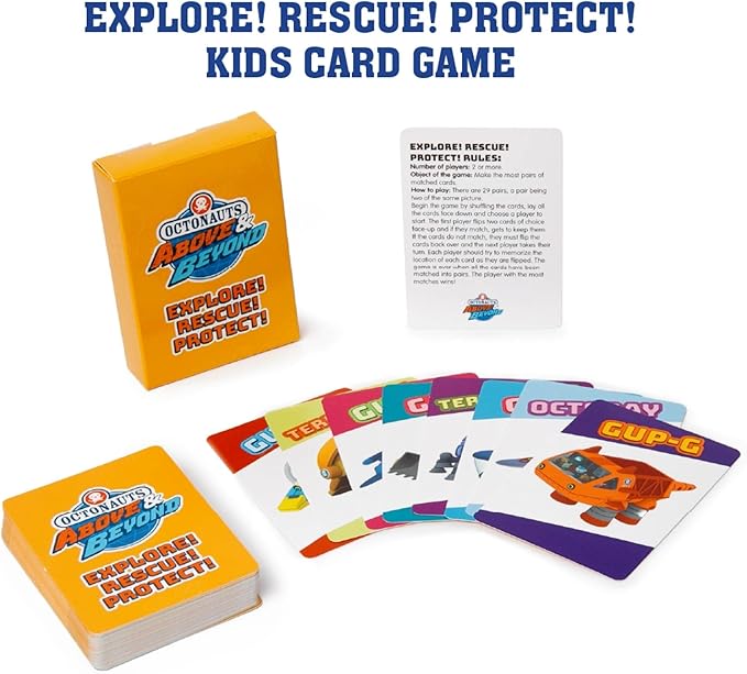 Mighty Mojo Octonauts Kids Classic Card Games - Memory Game, Go Fish & Old Maid Fun Family Game for Boys and Girls Party Toys Night – Three Total Easter Basket Stuffer