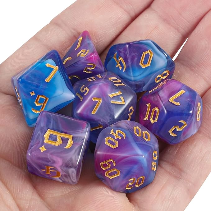 CiaraQ DND Polyhedral Dice Set with Dice Bag for Dungeons and Dragons RPG MTG Role Playing Table Games