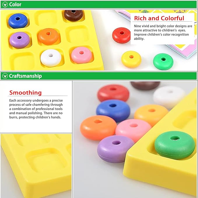 9-Color Board Game, IQ Logic Positioning for Kids Ages 3 and Up.Tic-Tac Within Tic-Tac Game. 60 Sets of Questions Beginner to Advanced Levels.STEM Toys for Kids to Travel.Travel Game as Gifts for Kid