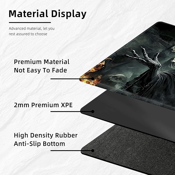 for MTG Playmat with Storage Bag, for TCG Playmat and Playing Card Mat for Magic Board Games, Non-Slip Ghostly Faces Desk Mat, Stitched Edges Game Mat, Rollable & Foldable Card Playmat