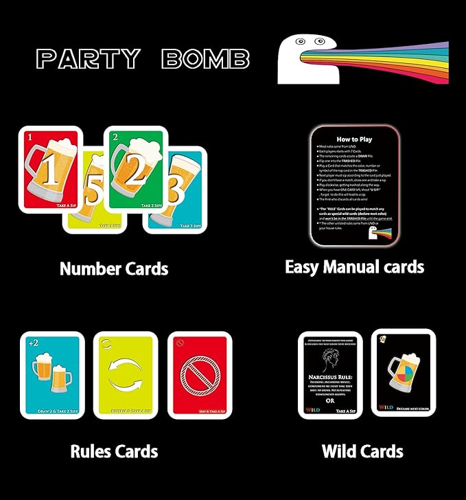 U SIP! - The Drinking Game Cards for Adults, Funny & Easy Warm-Up for Game Nights - Couple Games, Bachelorette Party Games - Everyone Know The Rules Without Learning