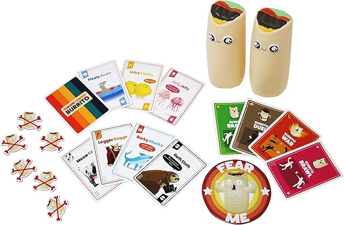 Exploding Kittens Presents Throw Throw Burrito - A Dodgeball Card Game - Family Card Games for Adults, Teens & Kids - 2-6 Players - Ages 7 and Up - 120 Cards