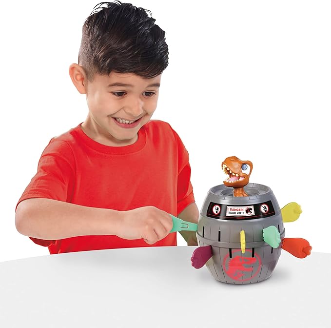 TOMY Pop Up T-Rex Board Game - Family and Preschool Kids Games for Family Game Night - Kids Activities and Jurassic World Toys - 2-4 Players - Ages 4 Years and Up