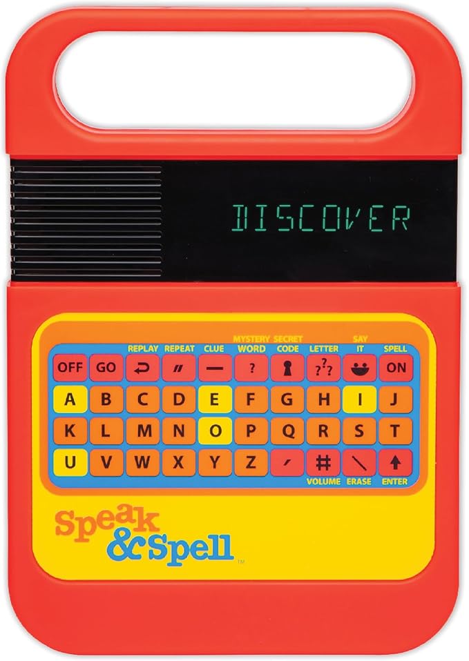 Playmonster Speak & Spell Electronic Game - Educational Learning Toy, Spelling Games, 80s Retro Handheld Arcade, Autism Toys, Activity for Boys, Girls, Toddler, Ages 7+