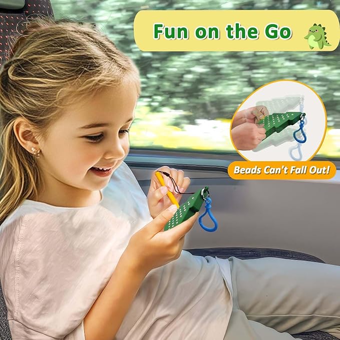 Magnetic Drawing Board for Kids Toddlers with Beads and Magnet Stylus Pen - Keychains Magnetic Dot Art Airplane & Car Ride Road Trip Activities Travel Toys for Kids (Tree)