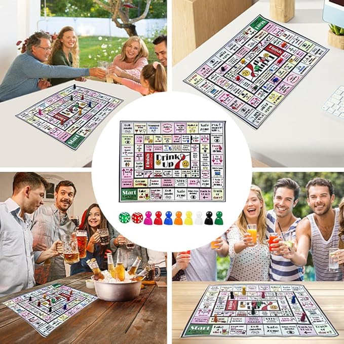 Drinking Board Games for Adults Tipsy Drinking Game Land Funny Party Interactive for Game Night, Birthday, Family Play or Any Occasion (Age 21+)