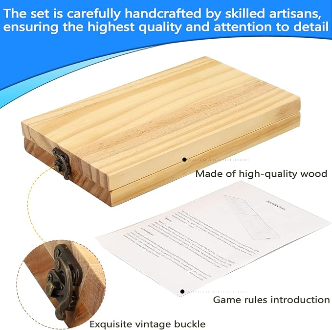 Wooden Mancala Board Game Set - Portable and Educational Two-Player Strategy Game for Family Fun and Relaxation