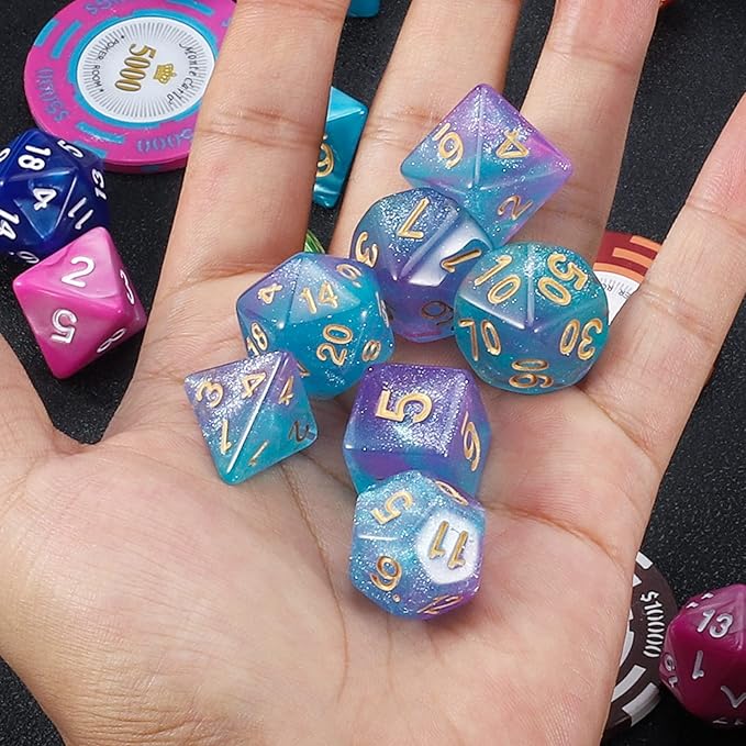 DND Polyhedral Dice for Dungeons and Dragons RPG MTG Role Playing Table Games. 7pcs