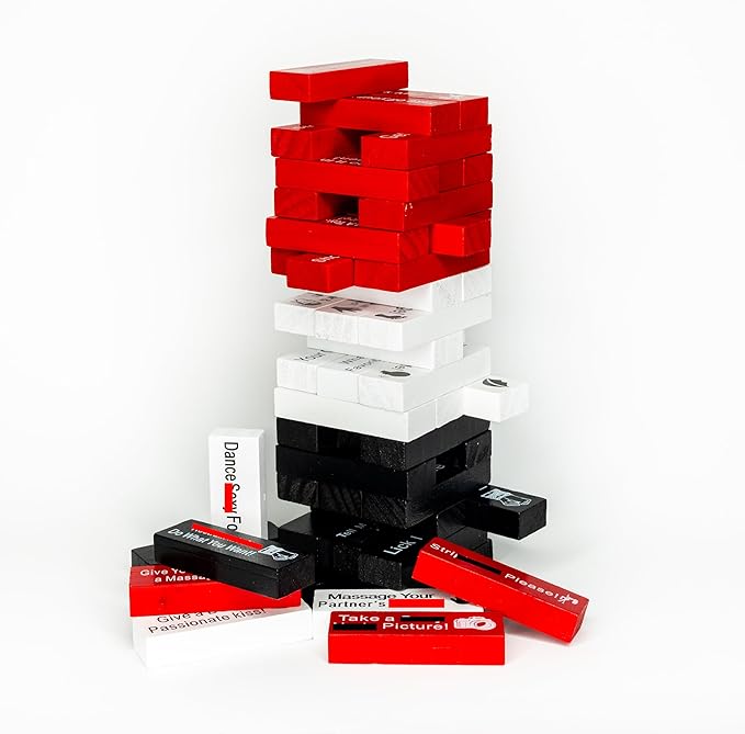 54 Blocks of Spicy Games for Couples - Romantic Games for Date Night – Block Tower Date Night Gifts for Couples