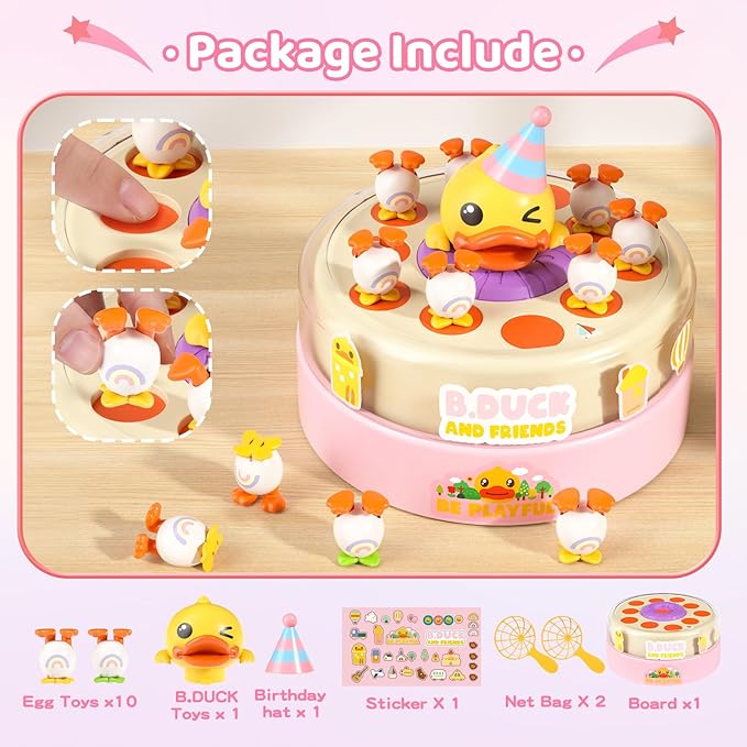 B.Duck Games for Kids Age 4-6, Catch and Bounce Duck Board Games for Kids 3-5,Family Toddlers Games Birthday Gifts for 5-7 Girls, Birthday Toy Gifts for Toddlers 4-8