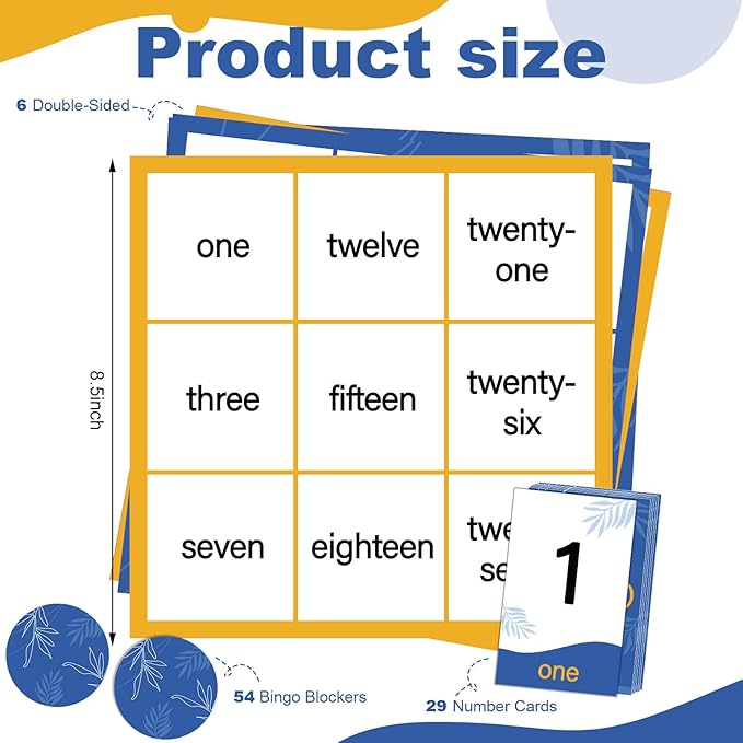 89 Pcs Bingo Game for Dementia Seniors Patients Products Including 29 Large Bingo Number Cards 54 Chips 6 Double-Sided Boards for Alzheimer's Dementia Activities Family Party