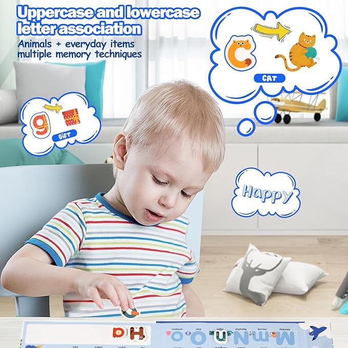 Portable Animals Magnetic Alphabet Letters Learning Board, Foldable, Upper & Lowercase, Spelling, Fridge Magnets for toddlers 1-3, Travel Toys, 3 4 5 6 Year Old, Gifts for Boys Girls Toddlers