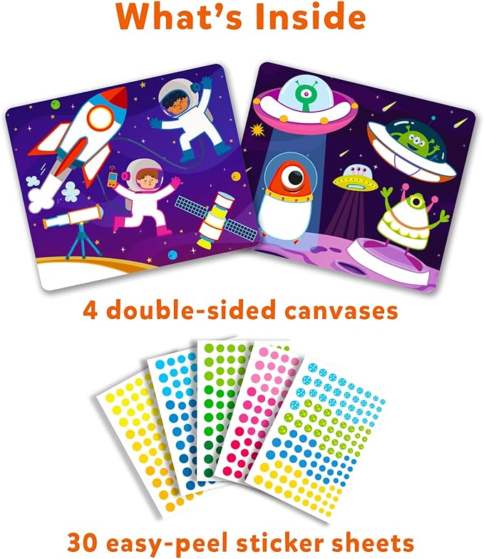 Skillmatics Dot It Sticker Art Activity - Space, Mess-Free Fun for Kids, 500+ Stickers, Craft Kits, DIY Scrapbooking Activity, Travel Toys, Gifts for Boys & Girls Ages 3, 4, 5, 6, 7