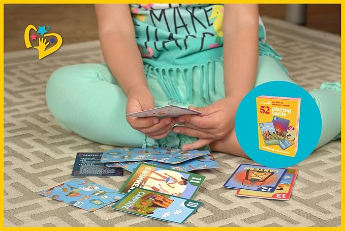 by Little Likes Kids - Camping Outdoors Go Fish! Card Game - Classic Family Game for Kids Toddlers Preschool - Diverse, Multicultural Matching Pairs Game