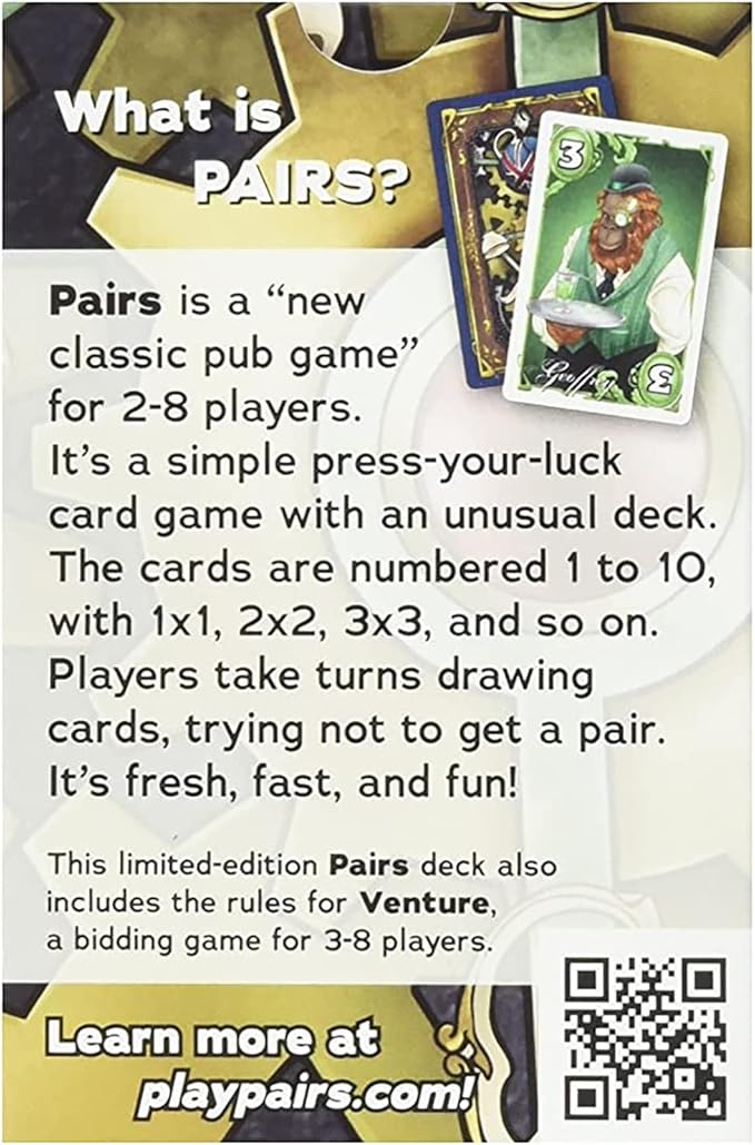 Pairs: Professor Elemental Deck- Cheapass Games, Press Your Luck Card Game, Greater Than Games, Ages 12+, 3-6 Players
