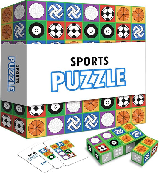 Matching Board Game, Sports Block Puzzle Games Visual Recognition Fast Paced Puzzle Building Cubes, Block Board Games Birthday Gifts Party Supplies