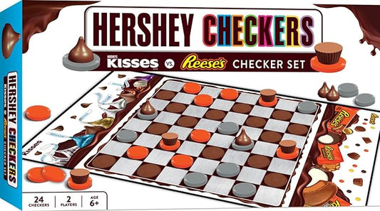 MasterPieces Family Game - Hershey - Kisses vs. Reese's Checkers - Officially Licensed Board Game for Kids & Adults