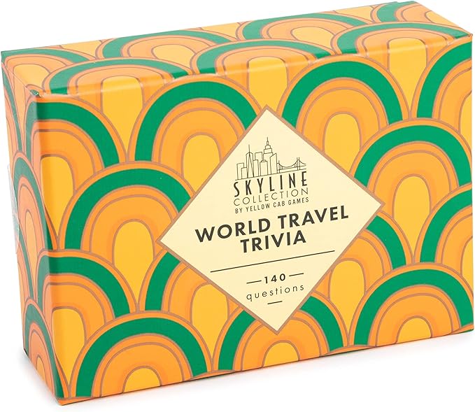 Skyline Collection Trivia Set - World Travel Trivia, 140 Question Cards - Game Night Entertainment for Families & Friends