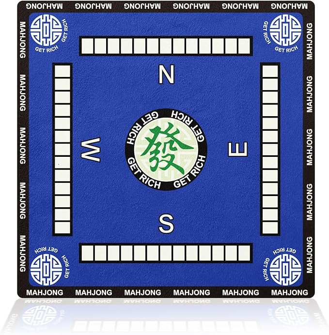 2025 Mahjong Mat,32.4 * 32.4 Inch Mahjong Mat for Table - Premium Noise Reduction and Non-Slip Game Mat Surface for Poker, Board Games Table Mat, Card Games, Tile Games