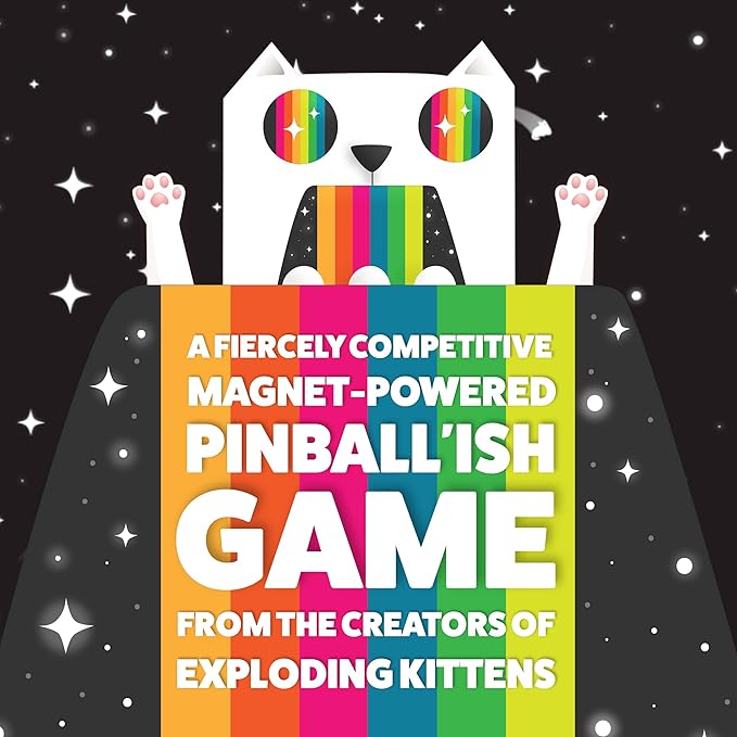 A Game of Cat and Mouth by Exploding Kittens – 2 Players, Ages 7+, 15-Minute Playtime – Magnet-Powered Pinball'ish Game – Fun Outdoor Party Card Games for Kids and Adults