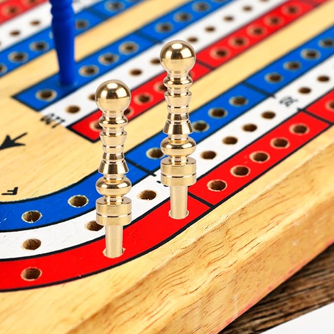 12pcs Cribbage Board Pegs, Gold Brass Cribbage Pegs Board Score Pins Fit 1/8 Inch Holes Game Accessories for Traditional Game