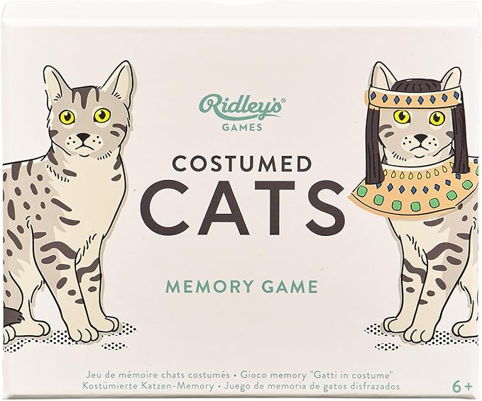 Ridley’s Costume Cats Memory Game – Includes 50 Matching Cards and Instructions – Memory Card Game Featuring Well-Dressed Cats – Fun for All Ages, Makes a Great Gift Idea
