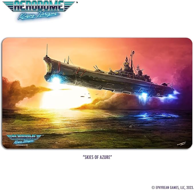 Aerodome: Game Mat - Skies of Azure - 14 x 24 Neoprene Mat, Scenic Image, Tactical Aerial Combat Card Game Accessory