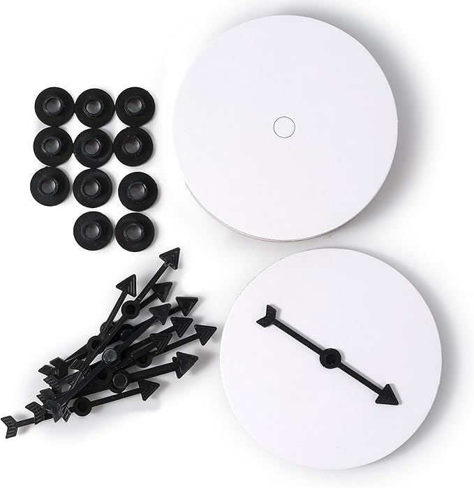12 Board Game Arrow Spinners, Family Games Accessories - Blank DIY Gaming Spinners, Create Your Own - Replacement Pieces