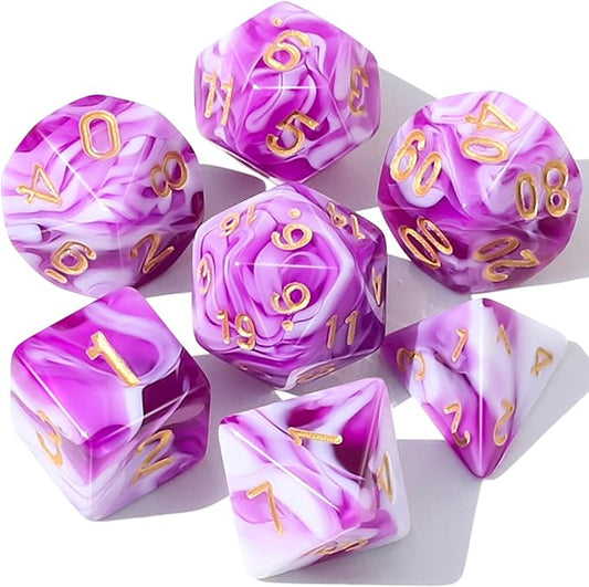 CiaraQ DND Polyhedral Dice Set with a Black Dice Bag for D&D RPG MTG Role Playing Table Games