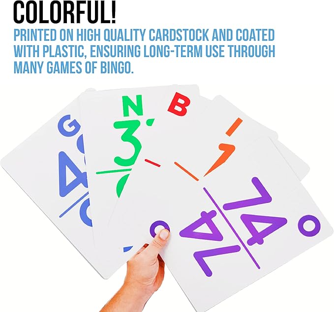 Regal Bingo Jumbo Bingo Calling Cards Deck Reusable - Bingo Games for Family - 75 Playing Cards (B1 - O75)