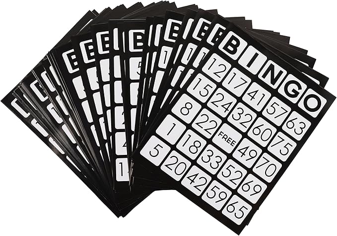 GSE Games & Sports Expert 100-Pack Jumbo Bingo Game Cards with Easy Read Numbers, Reusable Paper Bingo Sheets for Large Groups, Family/Friend Parties, Game Nights