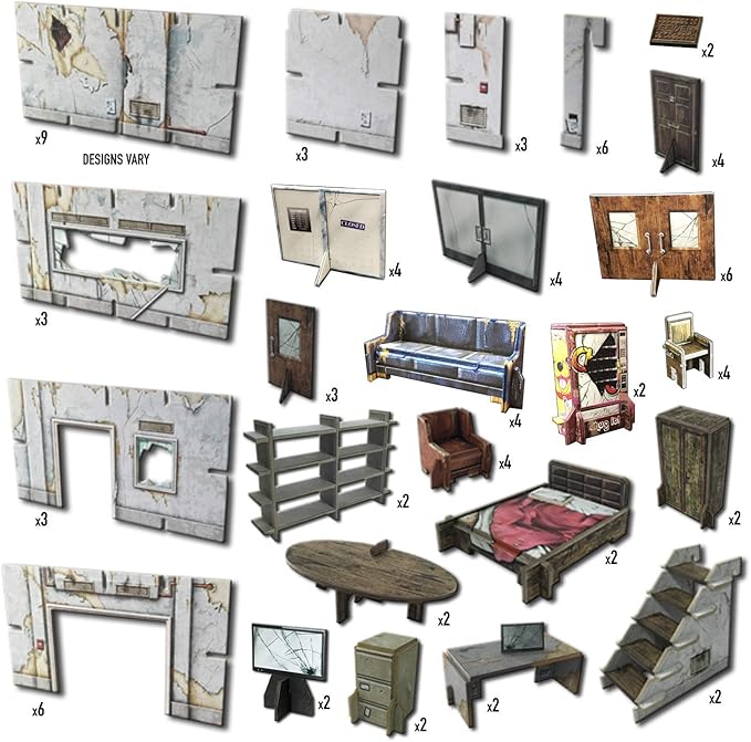 Battle Systems Urban Apocalypse Terrain City Block Core Set - 28-35mm RPG/Wargames 40k Crisis Protocol Modern Zombies Card Scenery