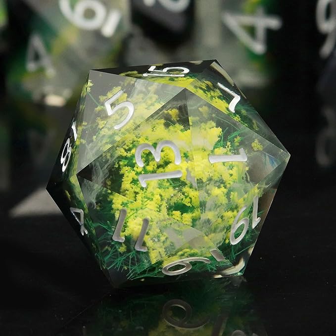 Haxtec DND Dice Set Sharp Edge Resin Dice Set with Dice Case, Flower D and D Dice, Polyhedral D&D Dice Set for Dungeons and Dragons TTRPGs DND Gift