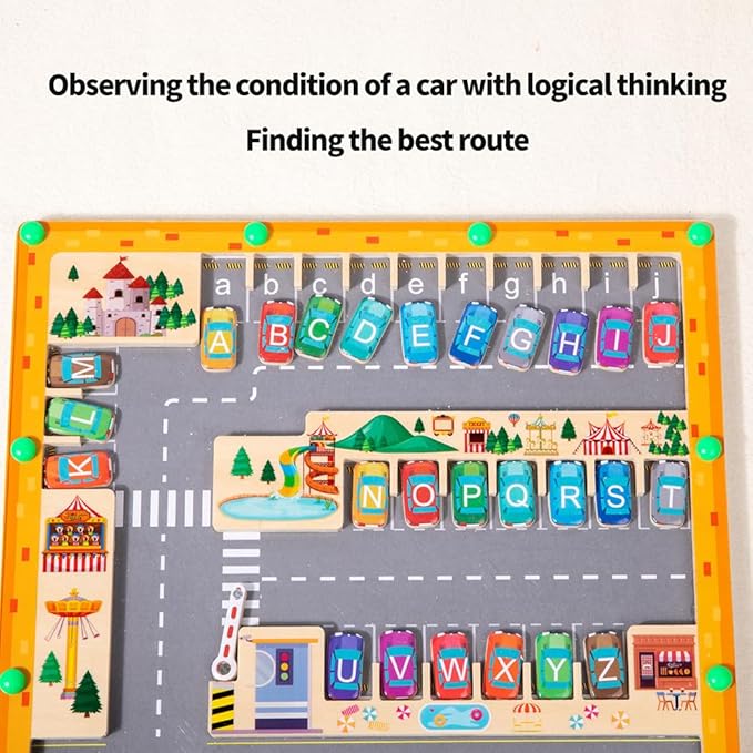 Magnetic Alphabet Maze Letter Puzzle,Wooden Puzzle Activity Board, Learning Letter Educational Matching Toys Gifts for Preschool Sensory Activities for Toddlers