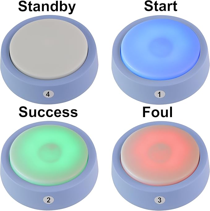 Wireless Quiz Answer Game Buzzer System Gameplay 262ft for Game Show Family Game Nights Debate Contests in Companies Offices School Contest Classroom Trivia Nights (4 Buttons Set)