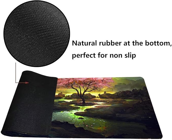 MTG Playmat, Game Play Mat for MTG TCG 24 x 14 inches Trading Card Inked Game Playmats with Storage Bag Smooth Rubber Surface Battle Game