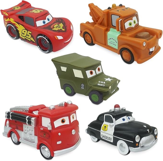 Disney Store Official Bath Set (Pixar Cars) - Kids Bath Accessories with Beloved Disney Characters - Colorful and Fun Bath Time Essentials for Kids - Suitable for All Ages
