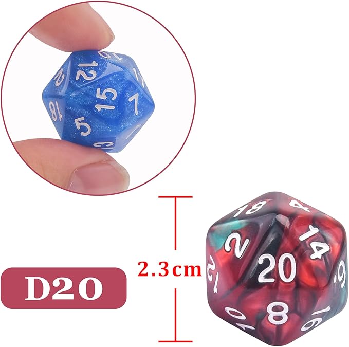 AUSTOR 70 Pieces 20 Sided Dice Mixed Color Polyhedral Dice Set 20 Sides Dices Assortment with a Black Velvet Storage Bag for DND RPG MTG Table Games