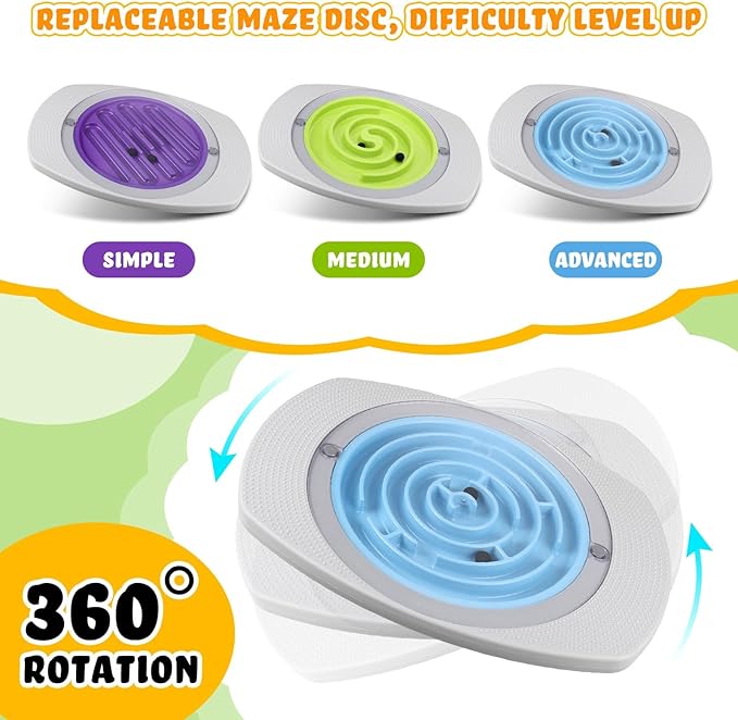 Balance Board for Kids Rocking Seesaw with 3 Replaceable Rocker Boards Plastic Maze Rocker Wobble Disk Sensory Training Toys for Boys Girls Adult Physical Therapy