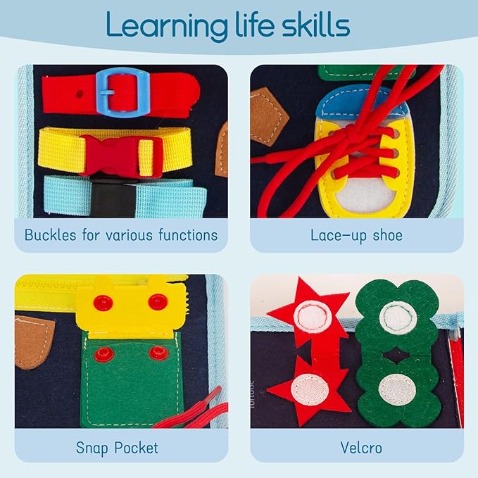 Busy Board Montessori Toys for Boy Girl Birthday Gifts, Busy Book Learning Sensory Easter Toys for Toddlers, Toddler Travel Autism Educational Activities Fine Motor Skills