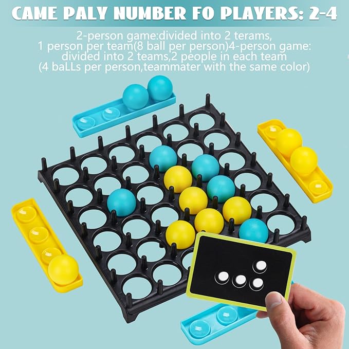 LANBOUY Bounce Ball Party Game, Table Top Games Family Party Jumping Connect Tabletop Board Toys Bounce Battle Ball Game, Funny Tabletop Toys for Adults and Kids