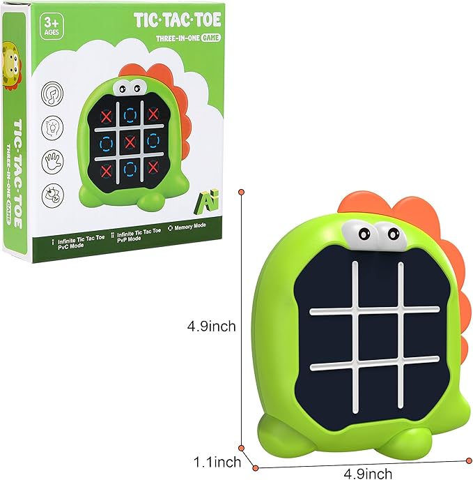 Electronic Tic Tac Toe Game, 3 in 1 Handheld Digital Tic Tac Toe Bolt Game with Silent Mode, Portable Learing Toy Gift for Kids & Adults ﻿ ﻿ ﻿